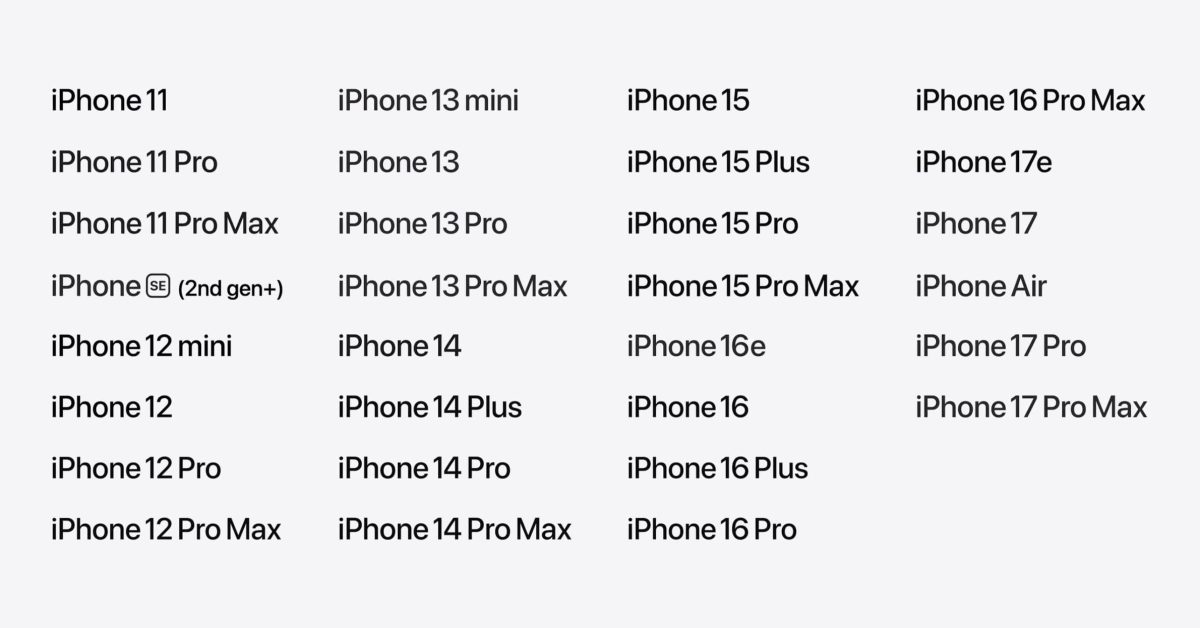 iOS 27 兼容机型